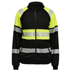 Sweatshirt Jobman Hel-Zip Varsel Svart/Gul V