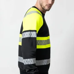 Sweatshirt Jobman Hel-Zip Varsel Svart/Gul V
