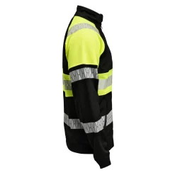 Sweatshirt Jobman Hel-Zip Varsel Svart/Gul V