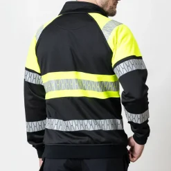 Sweatshirt Jobman Hel-Zip Varsel Svart/Gul V