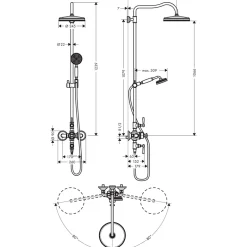 Takduschset Axor Montreux Showerpipe 240 1jet Classic