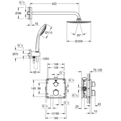 Takduschset Grohe Grohtherm Rainshower Cosmopolitan 210 34734