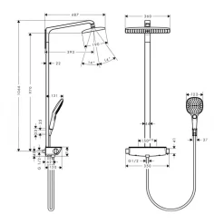 Takduschset Hansgrohe Raindance E Showerpipe 360 1jet