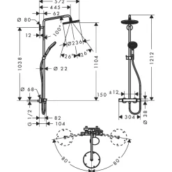 Takduschset Hansgrohe Raindance Select 240 EcoSmart Showerpipe