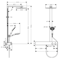 Takduschset Hansgrohe Raindance E Showerpipe 300 1jet ShowerTablet 600