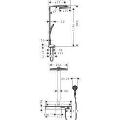 Takduschset Hansgrohe Rainmaker Select 460 2jet Showerpipe 3 funktionerMed EcoSmart