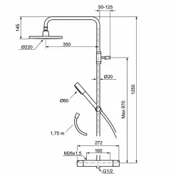 Takduschset Mora Rexx Shower System Kit160 cc