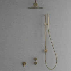 Takduschset Scandtap Steel Harmonized 6X med Badkarsblandare för Inbyggnad