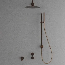 Takduschset Scandtap Steel Harmonized 6X med Badkarsblandare för Inbyggnad