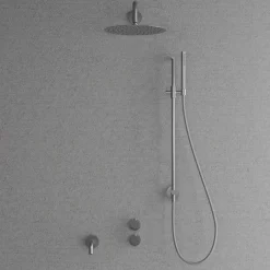 Takduschset Scandtap Steel Harmonized 6X med Badkarsblandare för Inbyggnad
