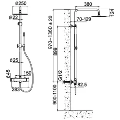 Takduschset Scandtap Steel Pleasure 2