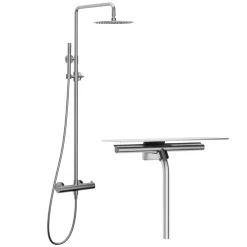 Takduschset Scandtap Steel Pleasure 2 med Duschskrapa