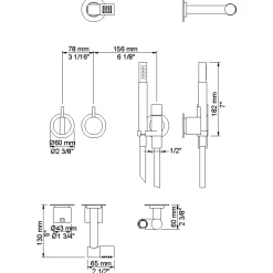 Takduschset Vola 2471-081D för Inbyggnad