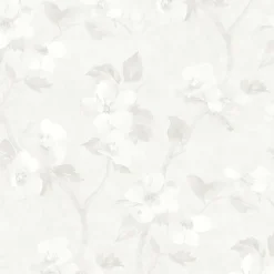 Tapet Boråstapeter Helens Flower 3583 Non Woven, Mönstrad Grå