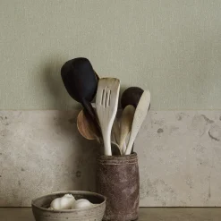 Tapet Boråstapeter Linen Soft Olive 4335 EasyUp, Enfärgad Grön