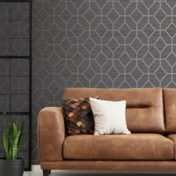 Tapet Boutique Asscher Geometrisk Grå
