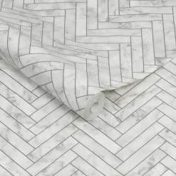 Tapet Contour Marble Chevron Tile Vit