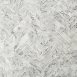 Tapet Contour Marble Chevron Tile Vit