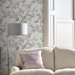 Tapet Laura Ashley Eglantine Eau de Nil 113371 EasyUp, Mönstrad Flerfärgad