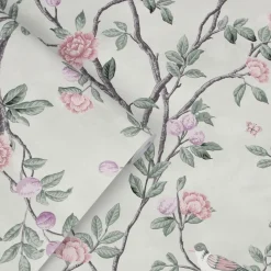 Tapet Laura Ashley Eglantine Eau de Nil 113371 EasyUp, Mönstrad Flerfärgad