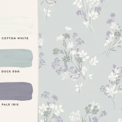 Tapet Laura Ashley Igerna Pale Duck Egg Blå 119857