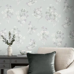 Tapet Laura Ashley Igerna Pale Duck Egg Blå 119857