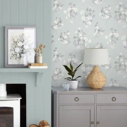 Tapet Laura Ashley Igerna Pale Duck Egg Blå 119857