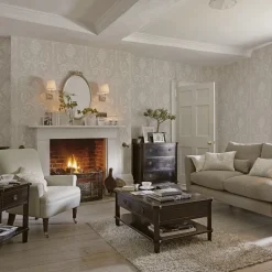 Tapet Laura Ashley Josette 113378 EasyUp, Mönstad Vit
