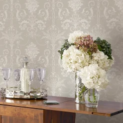 Tapet Laura Ashley Josette 113378 EasyUp, Mönstad Vit