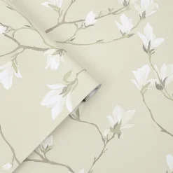 Tapet Laura Ashley Magnolia Grove Naturel 113353 EasyUp, Mönstrad Flerfärgad