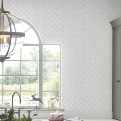 Tapet Laura Ashley Mr Jones 113415 EasyUp, Mönstrad Vit