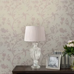 Tapet Laura Ashley Oriental Garden Pearlescent Chalk Rosa