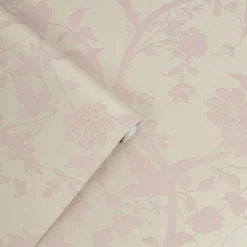 Tapet Laura Ashley Oriental Garden Pearlescent Chalk Rosa