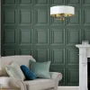 Tapet Laura Ashley Redbrook Trä Panel Fern Grön 119844