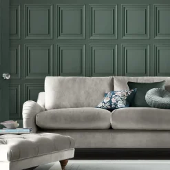Tapet Laura Ashley Redbrook Trä Panel Fern Grön 119844