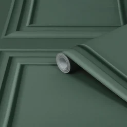 Tapet Laura Ashley Redbrook Trä Panel Fern Grön 119844