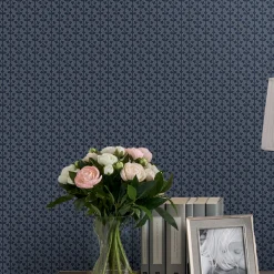 Tapet Laura Ashley Seaham Midnight Blå 118487