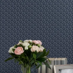Tapet Laura Ashley Seaham Midnight Blå 118487