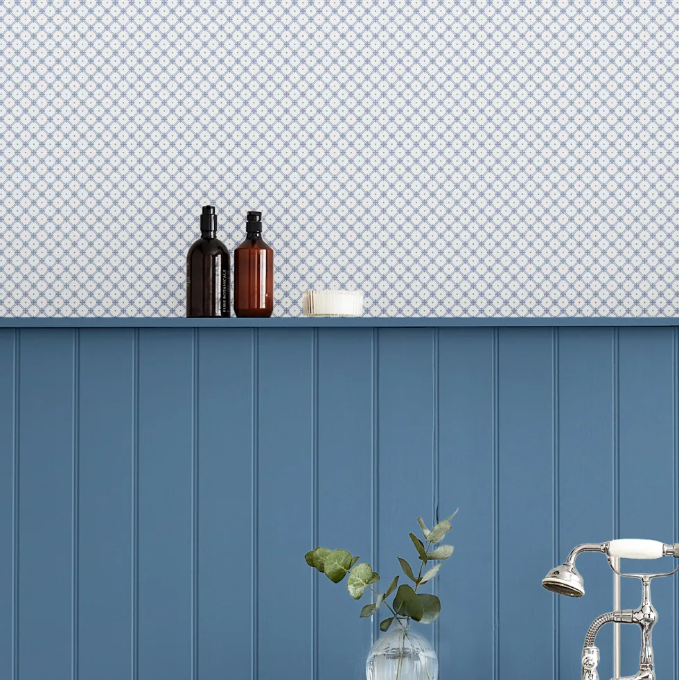 Tapet Laura Ashley Wickerwork Dark Seaspray Blå 120135