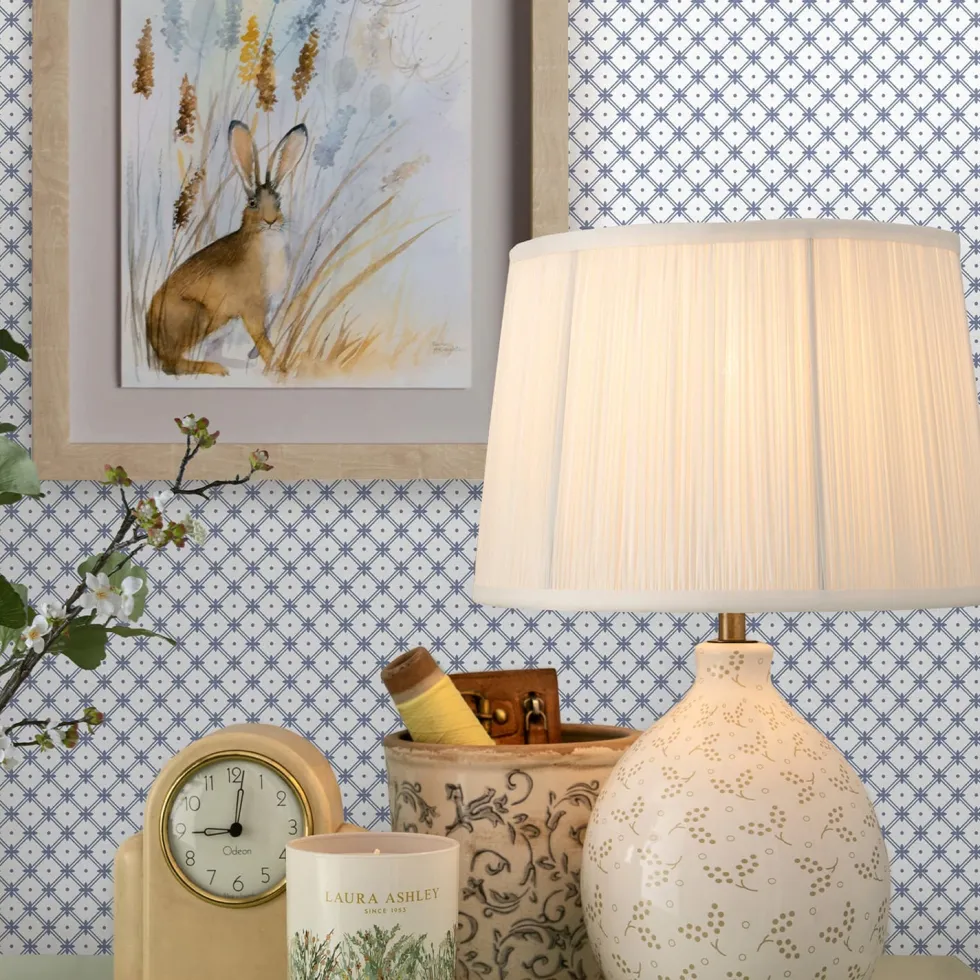 Tapet Laura Ashley Wickerwork Dark Seaspray Blå 120135