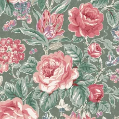 Tapet Laura Ashley Wild Roses Fern Grön 122754