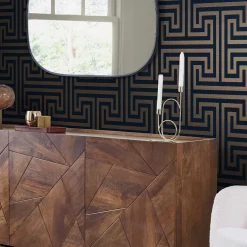 Tapet NEXT Metallic Greek Key Navy