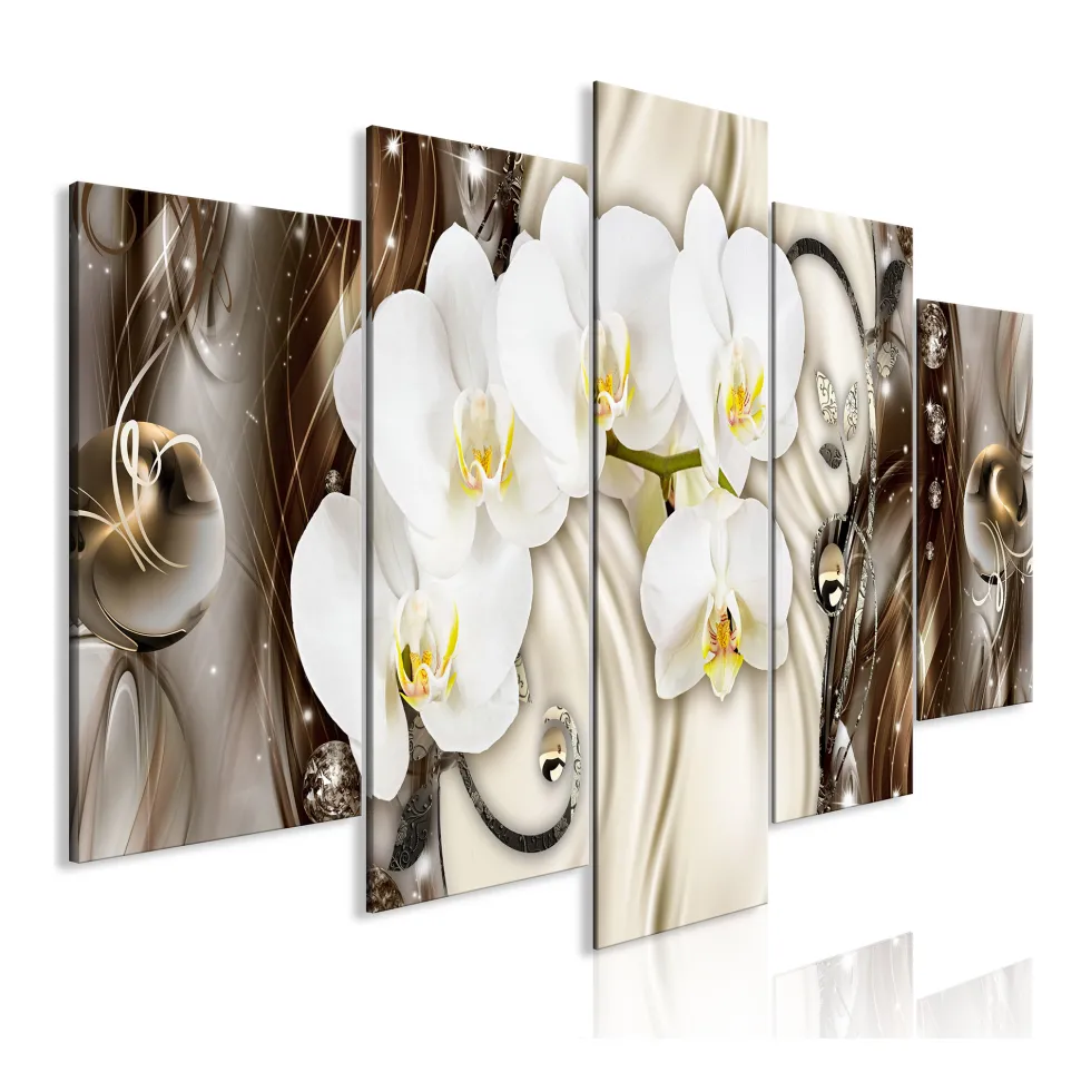 Tavla Arkiio Orchid Waterfall Wide Brown 5 delar