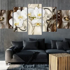 Tavla Arkiio Orchid Waterfall Wide Brown 5 delar