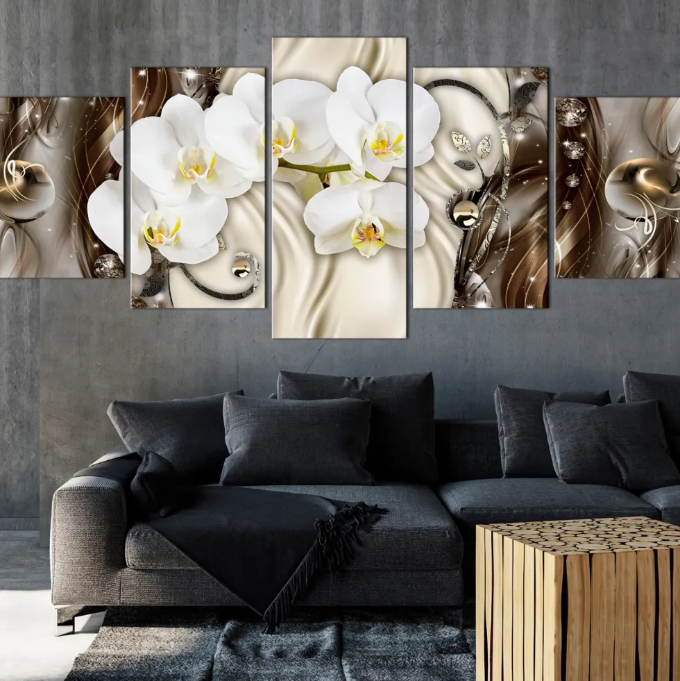 Tavla Arkiio Orchid Waterfall Wide Brown 5 delar