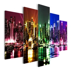 Tavla Arkiio Rainbow New York Wide 5 delar 225x100