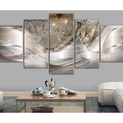 Tavla Arkiio SparklIng Dandelions Beige Wide 5 delar