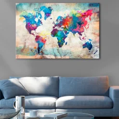 Tavla Arkiio World Map Colourful Madness