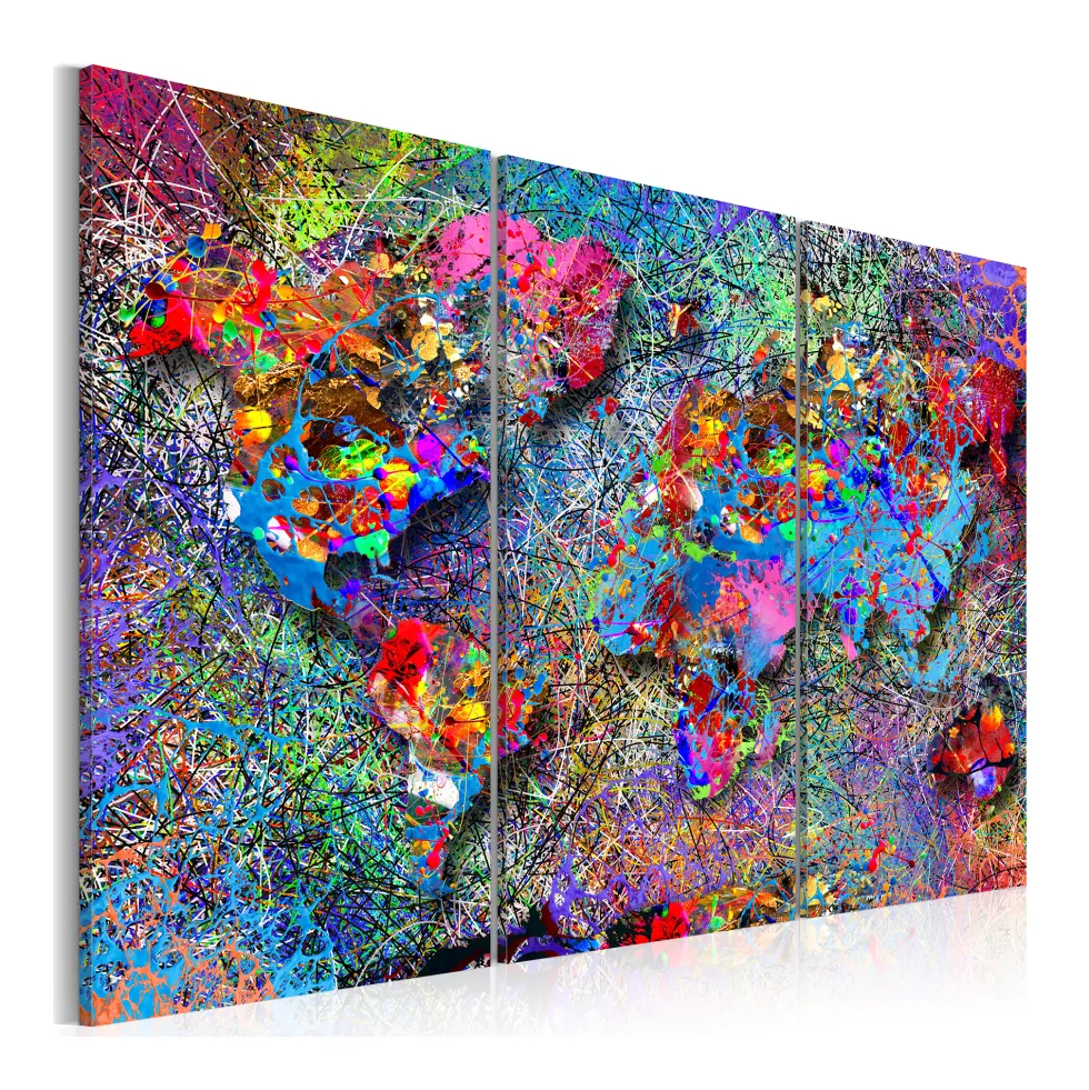 Tavla Arkiio World Map Colourful Whirl