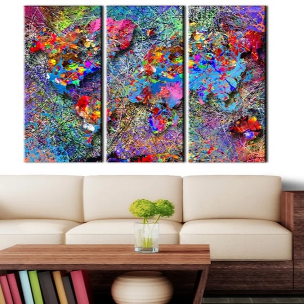 Tavla Arkiio World Map Colourful Whirl